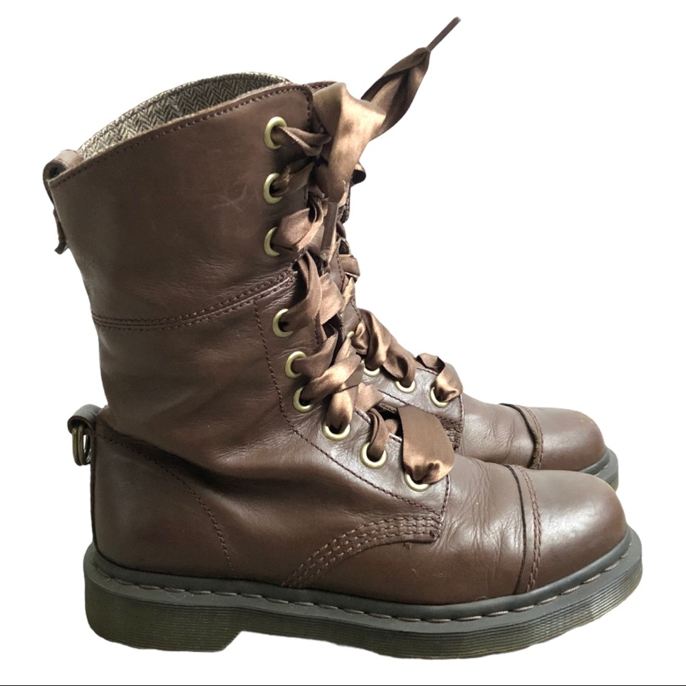 Dr. Martens Aimilita Combat Boot Dark Brown